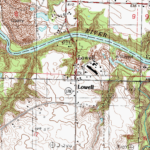 Topographic Map of Lowell, IL