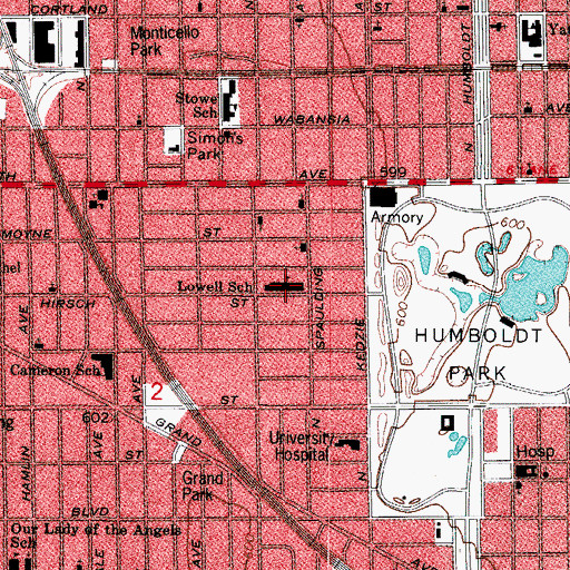 Topographic Map of Lowell Elementary School, IL