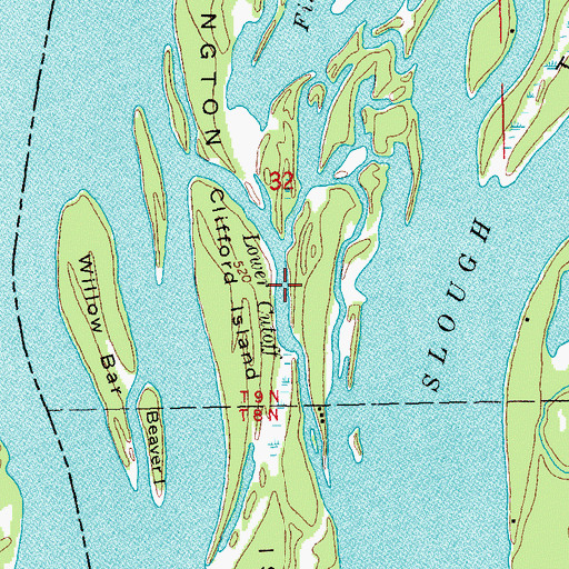Topographic Map of Lower Cutoff, IL