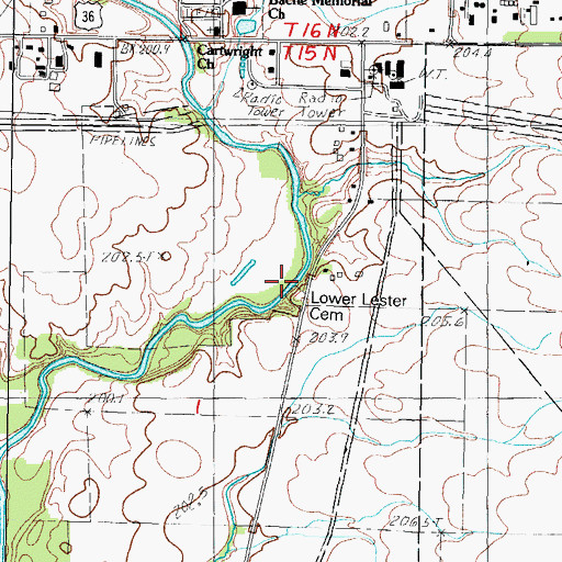 Topographic Map of Lower Lester Cemetery, IL