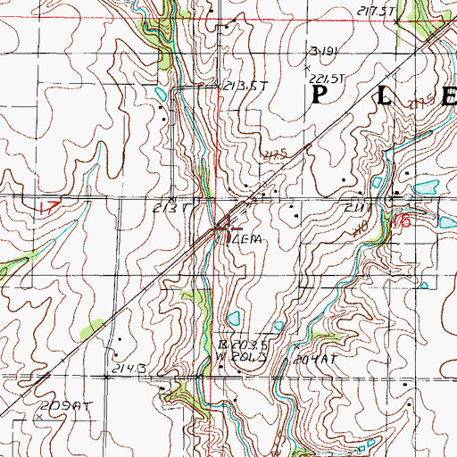 Topographic Map of Lower Muddy Cemetery, IL