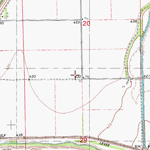 Topographic Map of Lower Sand Ridge School (historical), IL