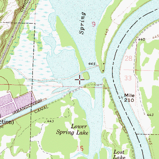 Topographic Map of Lower Spring Lake, IL