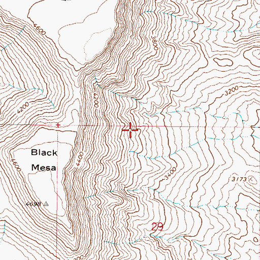 Topographic Map of Lewis Spring, AZ