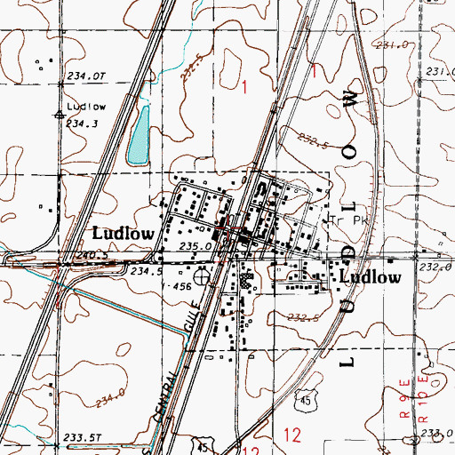 Topographic Map of Ludlow, IL
