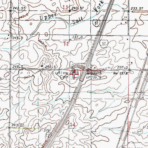 Topographic Map of Ludlow Cemetery, IL