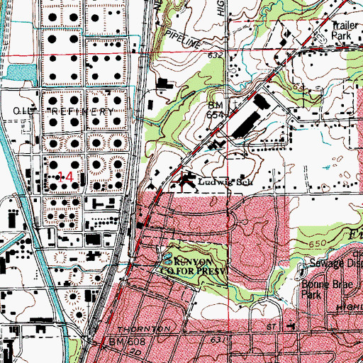 Topographic Map of Ludwig Elementary School, IL