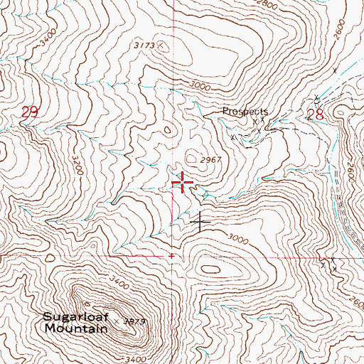Topographic Map of Cement Spring, AZ