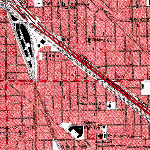 Topographic Map of Lydia Childrens Home, IL