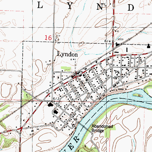 Topographic Map of Lyndon, IL