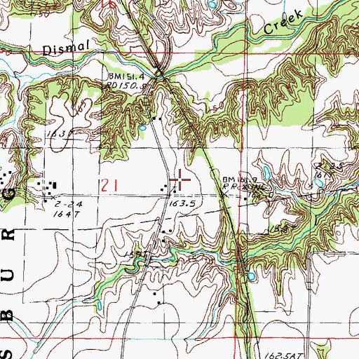Topographic Map of Lynn Branch Church, IL