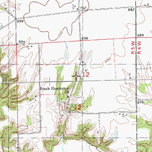 Topographic Map of Lynnville School (historical), IL