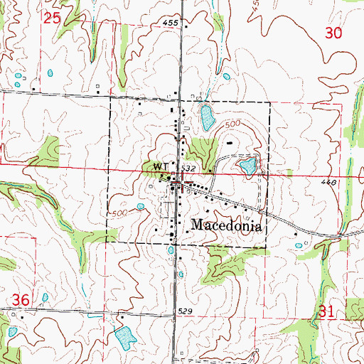 Topographic Map of Macedonia, IL