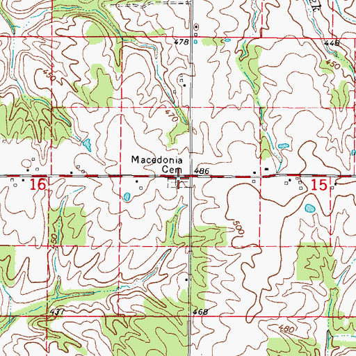 Topographic Map of Macedonia Cemetery, IL