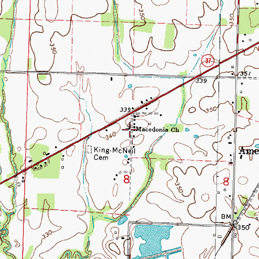 Topographic Map of Macedonia Church, IL