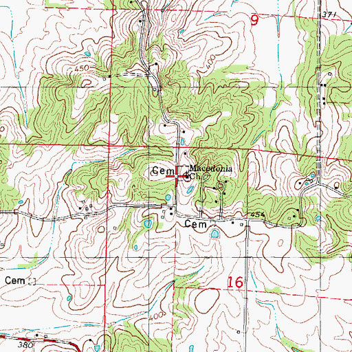 Topographic Map of Macedonia Church, IL