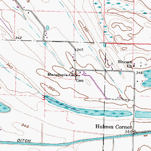 Topographic Map of Macedonia Church, IL