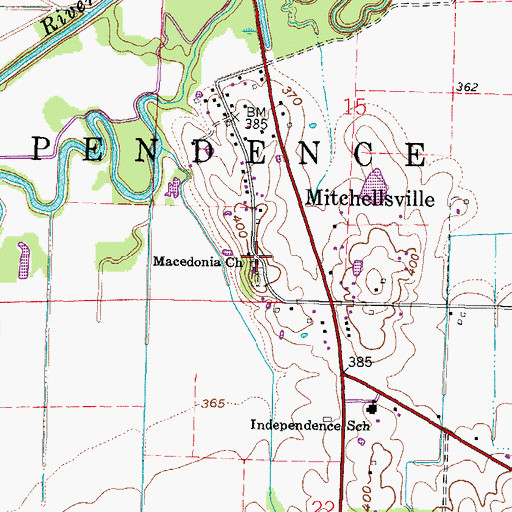 Topographic Map of Macedonia Church, IL