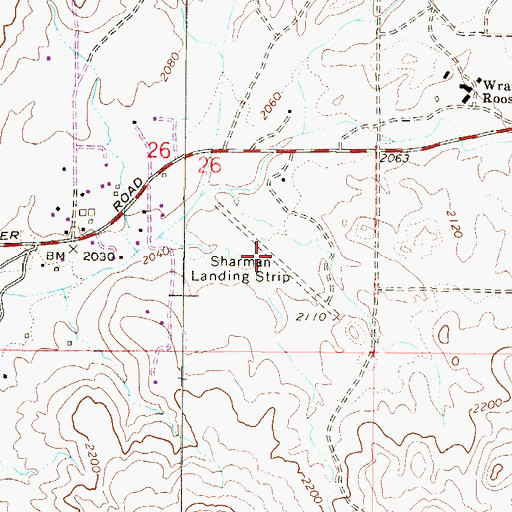 Topographic Map of Sharman Landing Strip (historical), AZ