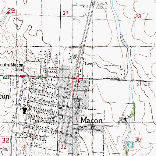 Topographic Map of Macon, IL