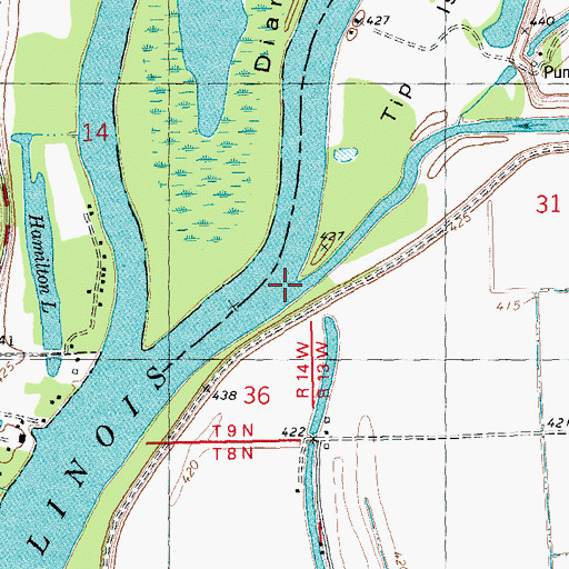 Topographic Map of Macoupin Creek, IL