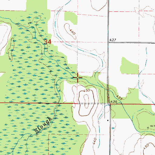 Topographic Map of Mad Creek, IL