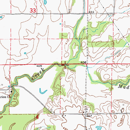 Topographic Map of Madden Creek, IL