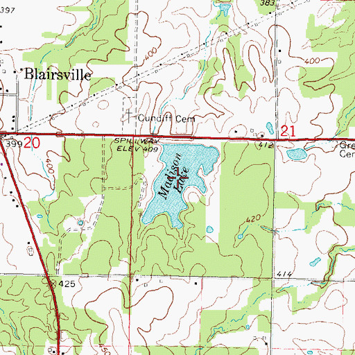Topographic Map of Madison Lake, IL