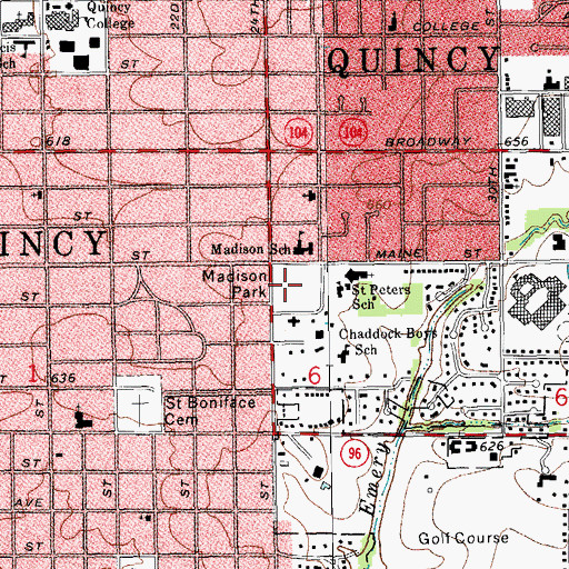 Topographic Map of Madison Park, IL