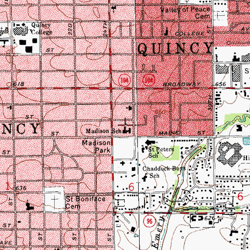 Topographic Map of Madison Elementary School, IL