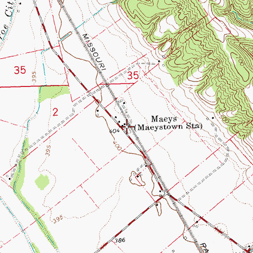 Topographic Map of Maeys, IL