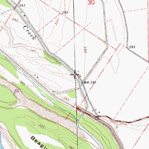 Topographic Map of Maeystown Creek, IL