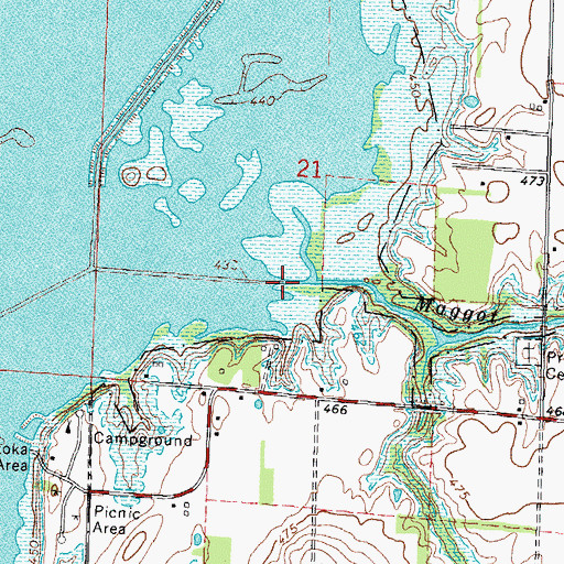 Topographic Map of Maggot Creek, IL