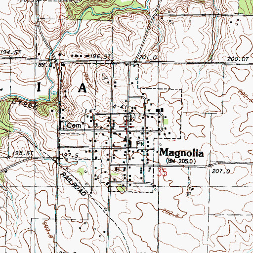 Topographic Map of Magnolia, IL