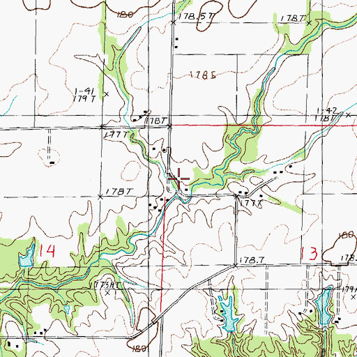 Topographic Map of Mahon School (historical), IL