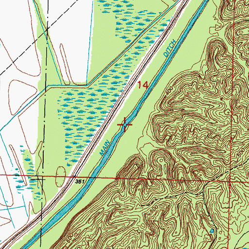 Topographic Map of Main Ditch, IL