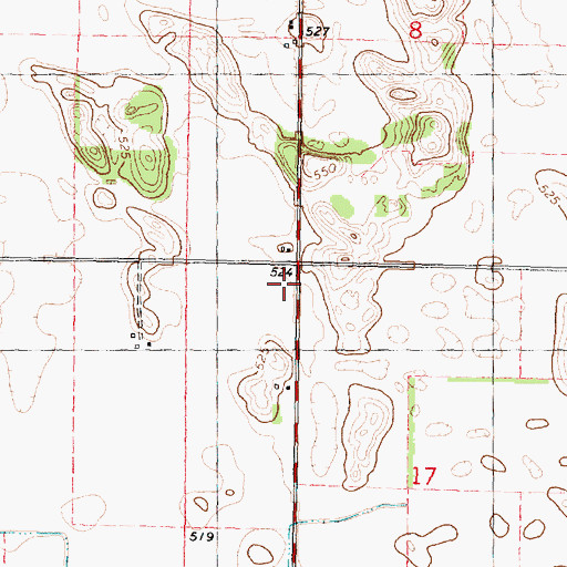 Topographic Map of Malone Church (historical), IL