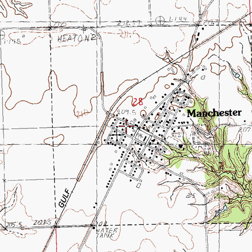 Topographic Map of Manchester, IL