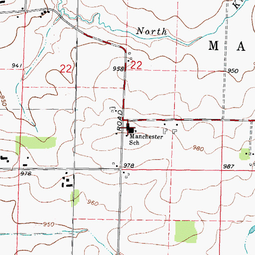 Topographic Map of Manchester Elementary School, IL