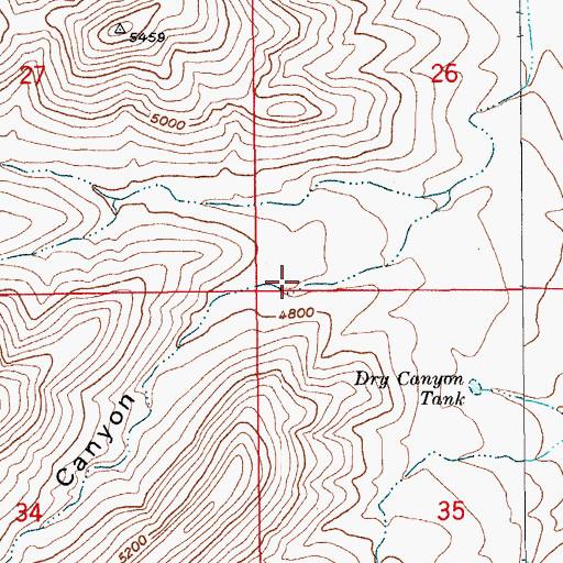 Topographic Map of Dry Canyon, AZ