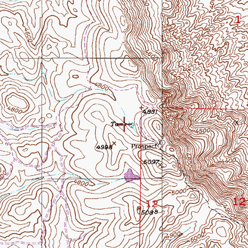 Topographic Map of Little Cement Tank, AZ