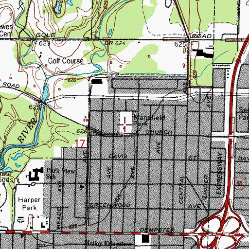 Topographic Map of Mansfield Park, IL