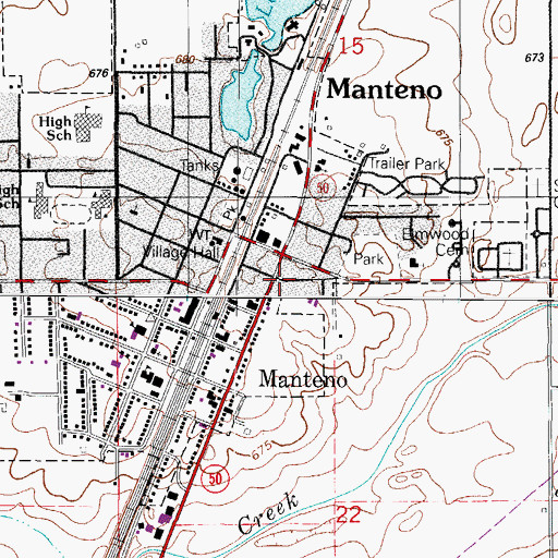 Topographic Map of Manteno, IL