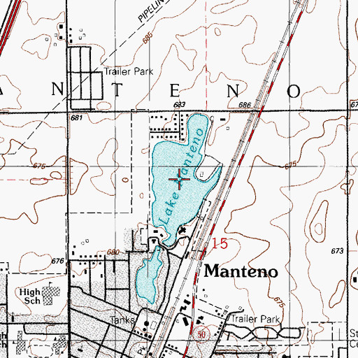 Topographic Map of Lake Manteno, IL