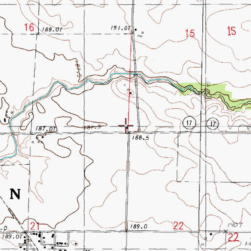 Topographic Map of Manville School (historical), IL