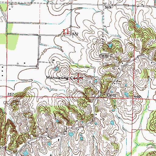 Topographic Map of Manwaring Cemetery, IL