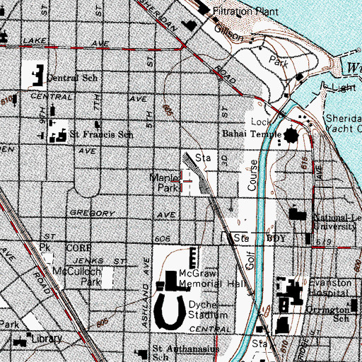 Topographic Map of Maple Park, IL