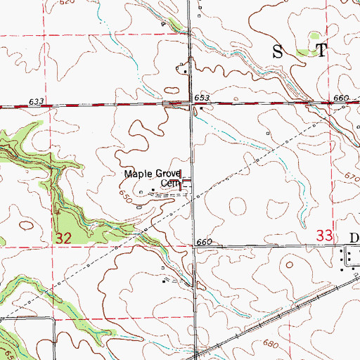 Topographic Map of Maple Grove Cemetery, IL