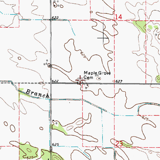 Topographic Map of Maple Grove Cemetery, IL