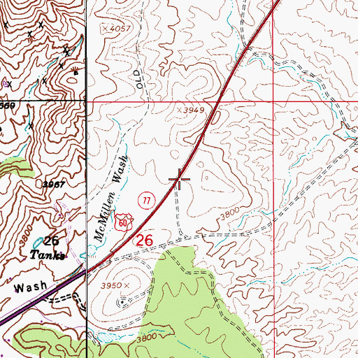 Topographic Map of Arizona State Highway District Headquarters, AZ